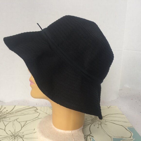 Wallaroo Hat Company Hampton Black Sun Beach Hat Bow Detail 100% cotton Floppy - Picture 5 of 9